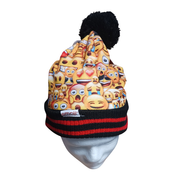 Emoji Unisex Beanie Knit Pom Pom Winter Hat One Size New - Picture 3 of 16